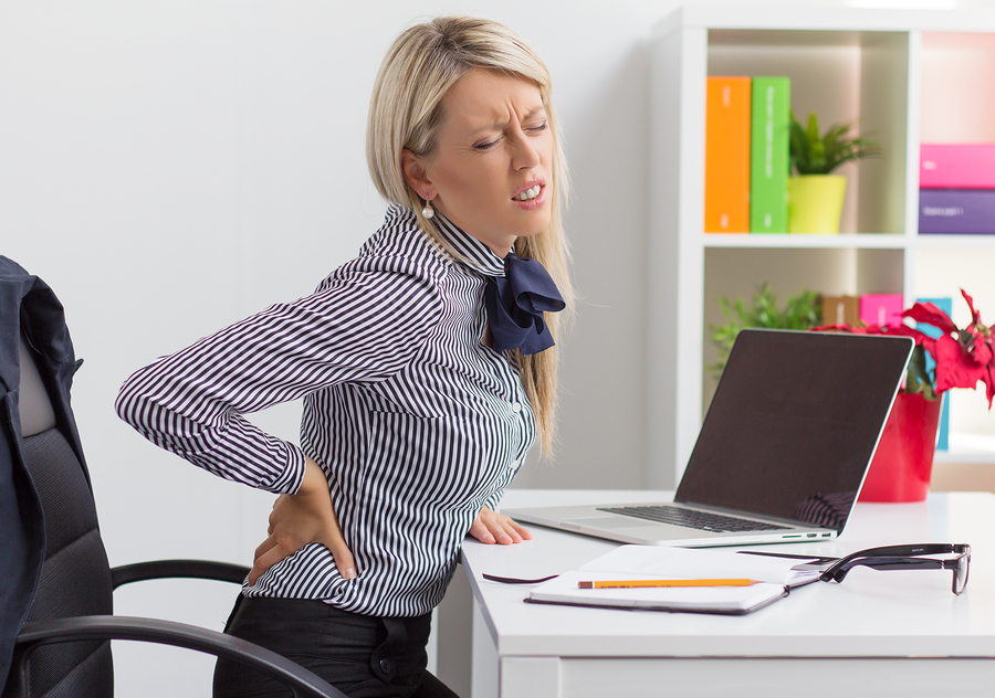 Office worker with back pain